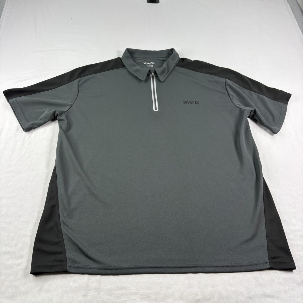 Vertx Shirt Mens XL Gray 1/4 Zip Polo Stretch Tactical Performance Short Sleeve